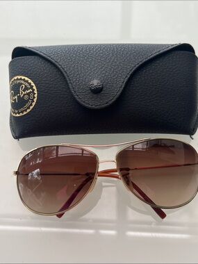 Ray-Ban Aviator Sunglasses - Gold Frame with Brown Gradient Lenses (RB3454L)